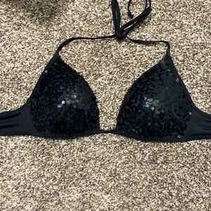 Victoria’s Secret black sequins swim top 34B  bikini